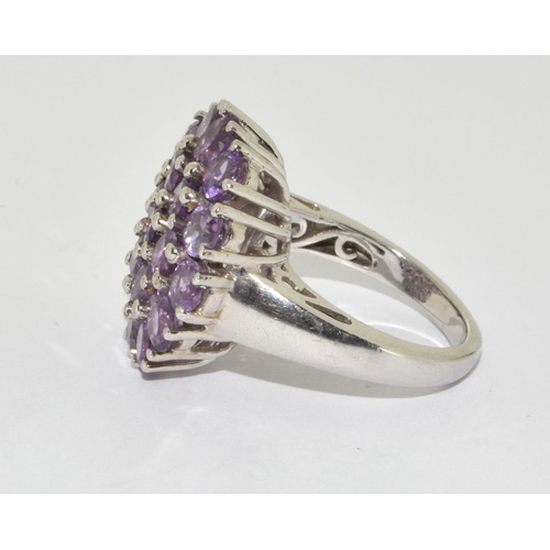 231 - Large amethyst 925 silver cocktail ring Size P