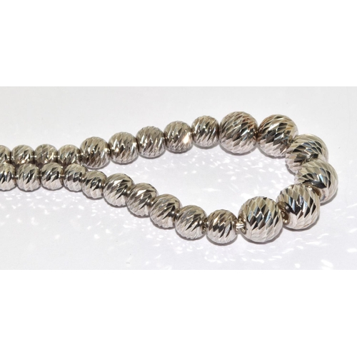 209 - Jasper Conran diamond cut 925 silver bead necklace