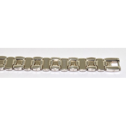 267 - Quality Platinum overlay 925 sterling silver CZ bracelet.