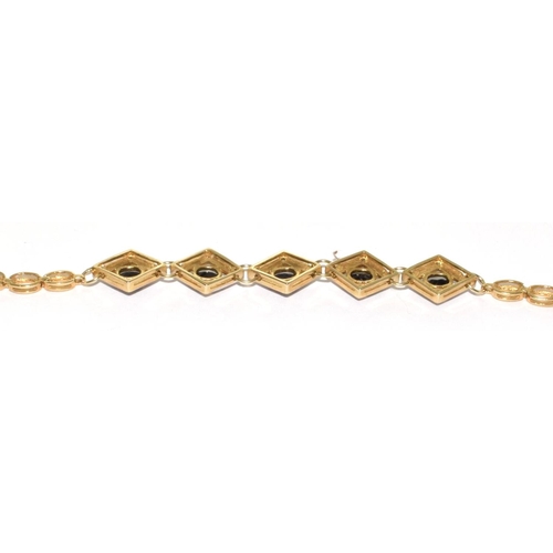 304 - A sapphire/diamond gold on 925 silver bracelet.