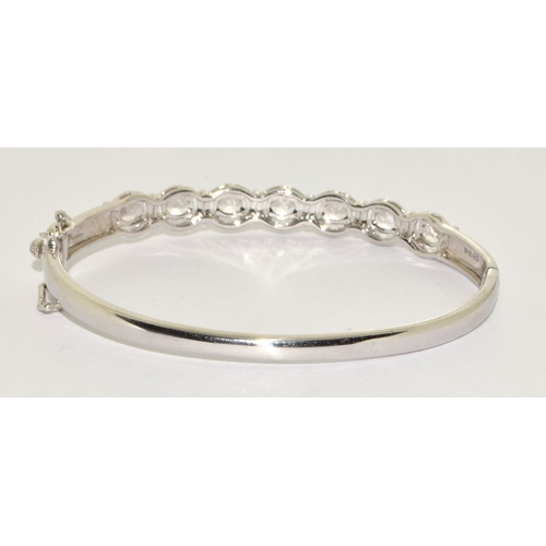 309 - White Topaz 925 silver bangle.