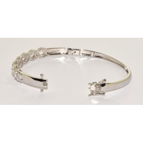 309 - White Topaz 925 silver bangle.