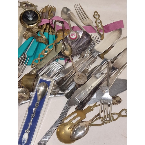 184 - Collection of vintage silver plated flatware to include boxed items.