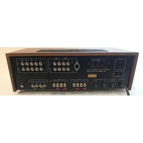 509 - ROTEL STEREO AMPLIFIER. Great condition solid state amplifier here model No. RA-611.