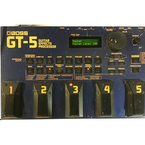 514 - GUITAR FOOT PEDAL EFFECTS UNITS X 2. Here we have a Boss GT-5 by Roland effects unit which powers up... 