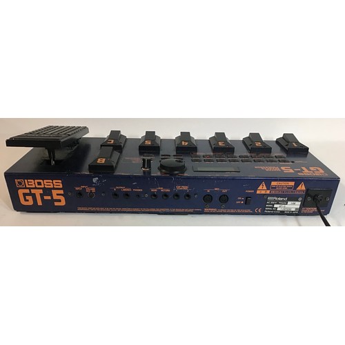 514 - GUITAR FOOT PEDAL EFFECTS UNITS X 2. Here we have a Boss GT-5 by Roland effects unit which powers up... 