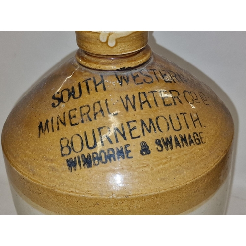 84 - Local interest: Antique stoneware water flagon from South Western Mineral Water Co ltd, Bournemouth,... 