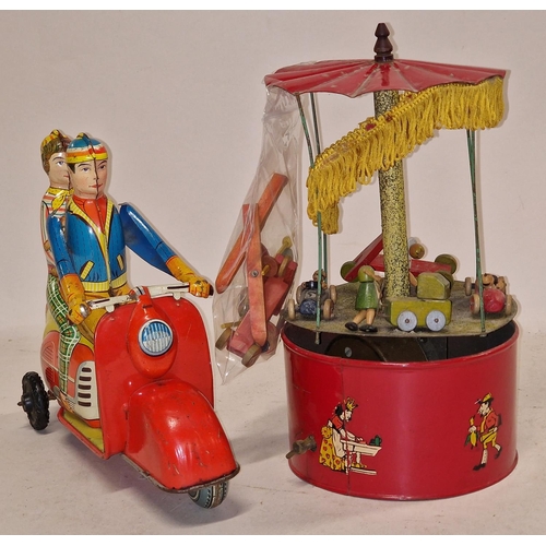 90 - Two vintage mid 20th century child's tinplate toys.