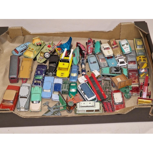 94 - Collection of play worn vintage die cast cars to include Dinky and Matchbox.