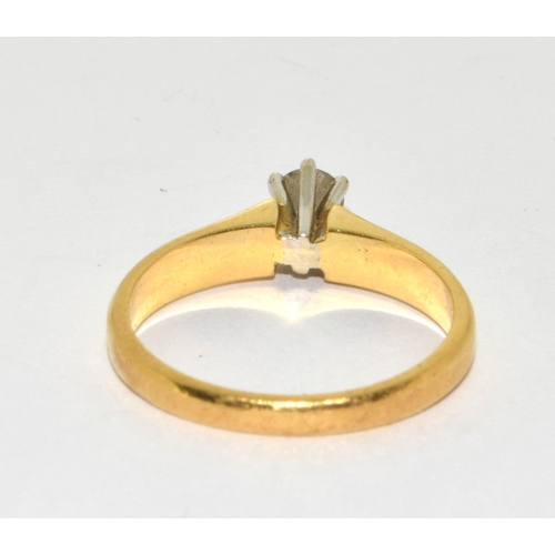 316 - 18ct gold ladies Diamond solitaire ring approx. 0.25ct size O