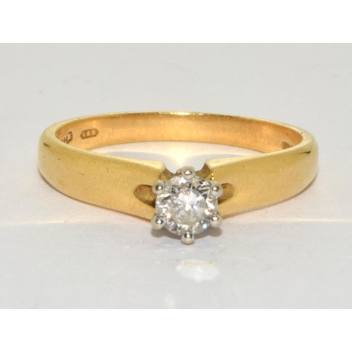 316 - 18ct gold ladies Diamond solitaire ring approx. 0.25ct size O