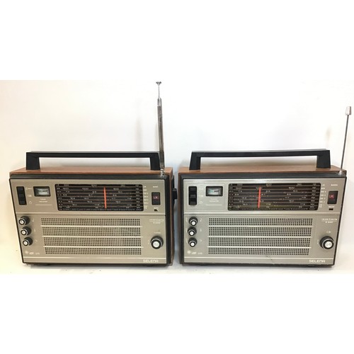 543 - SELENA RADIO RECEIVERS X 2. Made in the USSR and having model No’s Vega 215. Both untested.