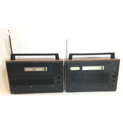 543 - SELENA RADIO RECEIVERS X 2. Made in the USSR and having model No’s Vega 215. Both untested.