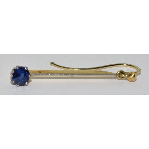 274 - Sapphire, 18ct gold and Platinum 3.4g earrings (boxed)