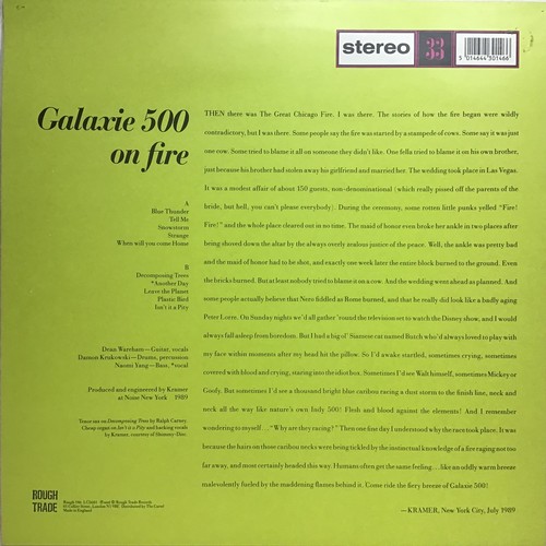 270 - GALAXIE 500 ‘ON FIRE’  ROUGH TRADE VINYL LP. Great first pressing on Rough Trade - Rough 146 from 19... 