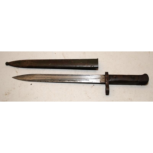 128 - WW1 Era German Mauser (?) bayonet and scabbard