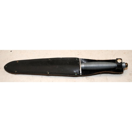 146 - Aluminium handled fighting knife c/w frog