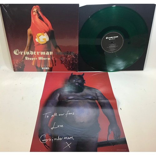 128 - GRINDERMAN VINYL COLOURED ALBUMS X 2. Titles here are ‘Worm Tamer’ pressed on Green coloured vinyl a... 