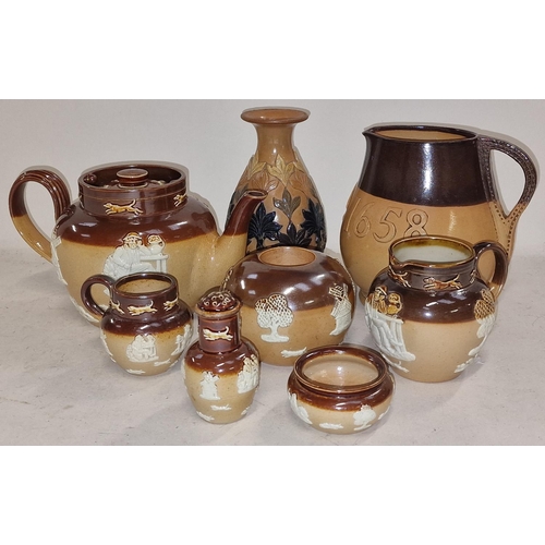 107 - Royal Doulton group of vintage stoneware pottery items (8).