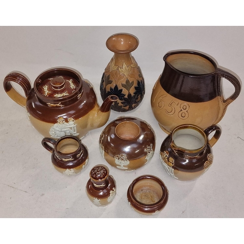 107 - Royal Doulton group of vintage stoneware pottery items (8).