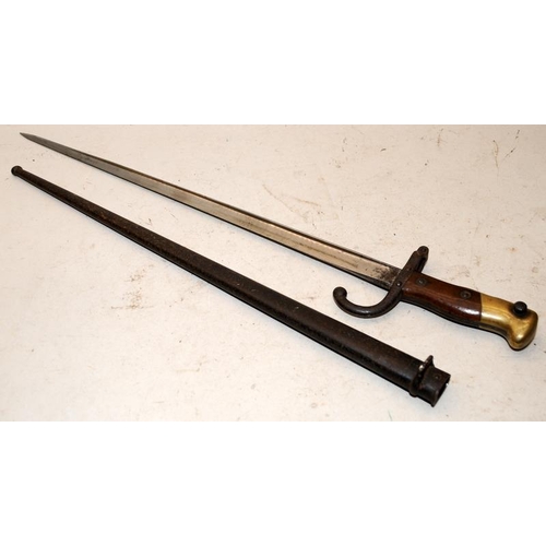 135 - 19th Century French bayonet. Inscription dates this to 1877