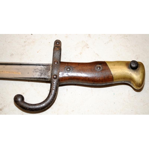 135 - 19th Century French bayonet. Inscription dates this to 1877