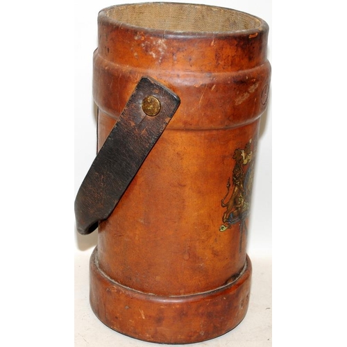 142 - Antique BH & G Ltd Royal Navy leather shot bucket No.73