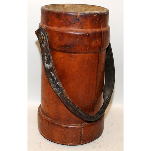 142 - Antique BH & G Ltd Royal Navy leather shot bucket No.73