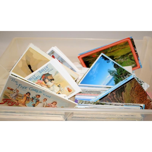 483 - Two large cartons of postcards. Various topics and ages. Loads to sort through