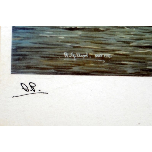 530 - RG Lloyd, 3 x signed prints relating to steam ships, two are numbered limited editions. Largest fram... 