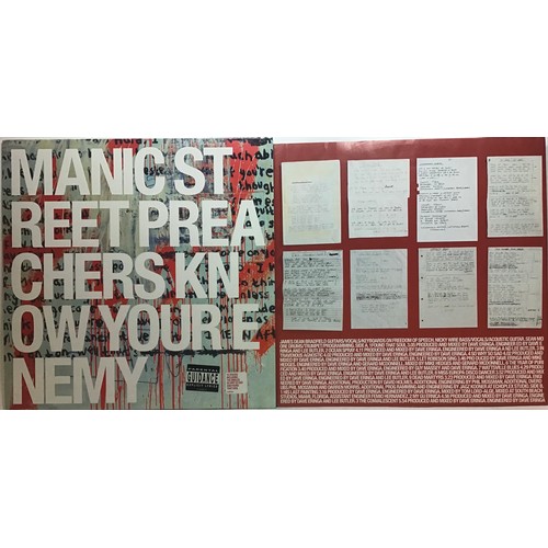 132 - MANIC STREET PREACHERS ‘KNOW YOUR ENEMY’ VINYL ALBUM. A nice 1st press on Sony Records from 2001 to ... 