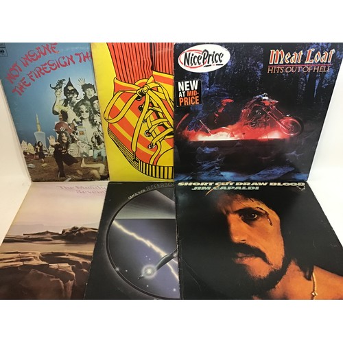 315 - BOX OF ROCK RELATED VINYL LP RECORDS. Contains albums from - Meatloaf - Little Feat - Jefferson Star... 