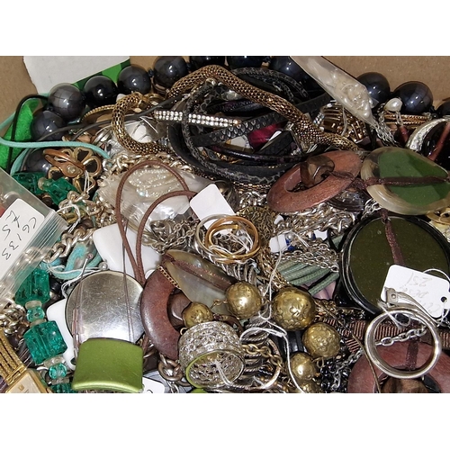 480A - A box of assorted costume jewellery.