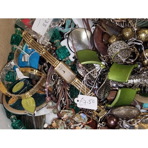 480A - A box of assorted costume jewellery.