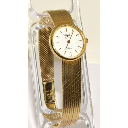 272 - Longines 9ct gold  dress watch with integral 9ct gold bracelet