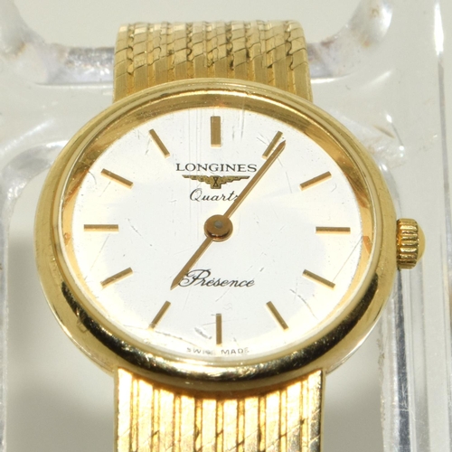 272 - Longines 9ct gold  dress watch with integral 9ct gold bracelet