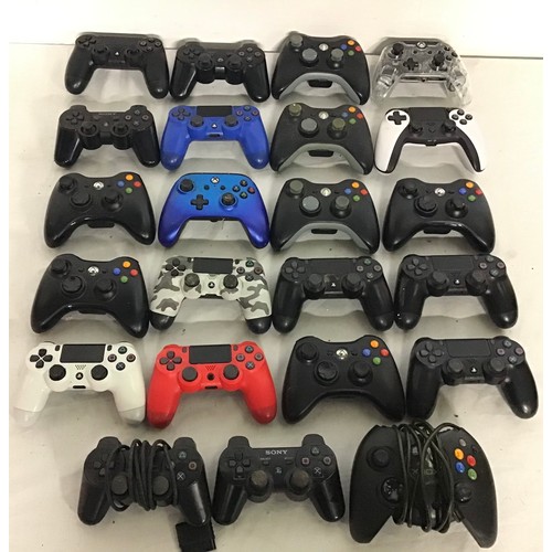 459 - COLLECTION OF VARIOUS HAND HELD CONTROLLERS FOR GAME CONSOLES. Makes here include - Sony & Xbox and ... 