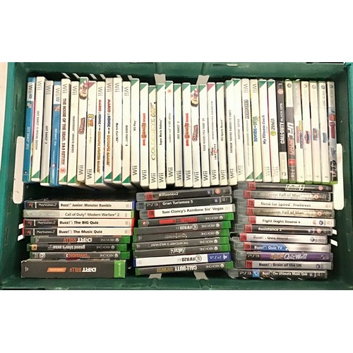 460 - CRATE OF GAME CONSOLE VIDEO GAMES. A total of 65 games found here to include - PlayStation - Wii & X... 