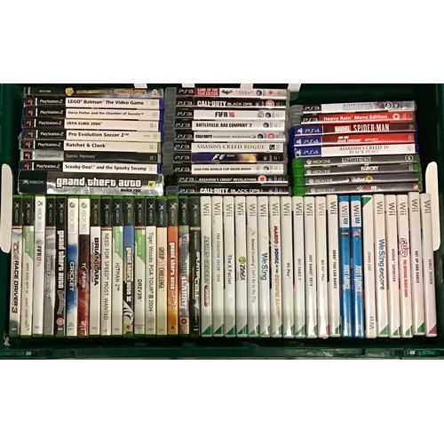 451 - CRATE OF VARIOUS GAMES FOR DIFFERENT GAMING CONSOLES. To include - Xbox - PlayStation 2 - 3 - 4 and ... 