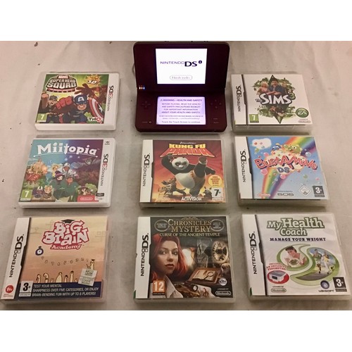 450 - NINTENDO GAMERS BUNDLE. To include a Nintendo DS XL with power supply and collection of 8 boxed game... 