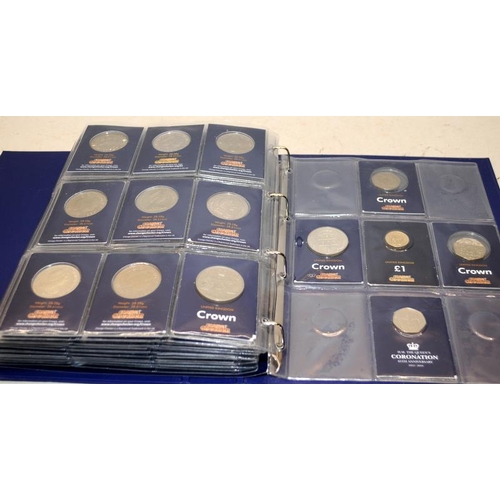 471 - Coin Checker album containing a good quantity of 10p, 50p, £2 and £5 coins. Includes a number of the... 