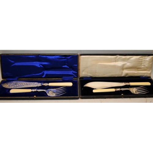 172 - Quantity of silver plated flatware including cased set of 6 napkin rings and other cased serving ite... 