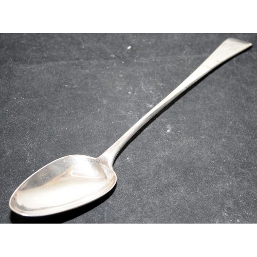 173 - Antique sterling silver Georgian large serving/gravy spoon assayed London 1802. 118g