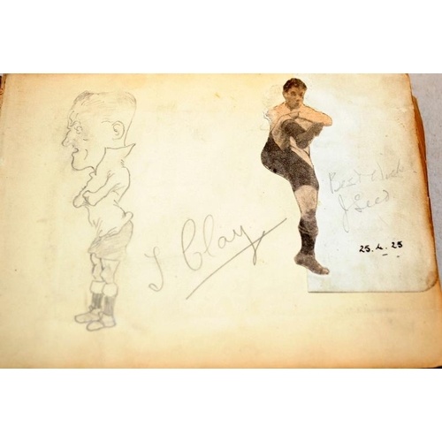 65 - Interesting 1920's autograph album containing a number of inter-wars football and cricket players in... 