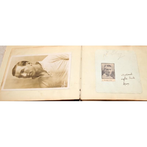 65 - Interesting 1920's autograph album containing a number of inter-wars football and cricket players in... 