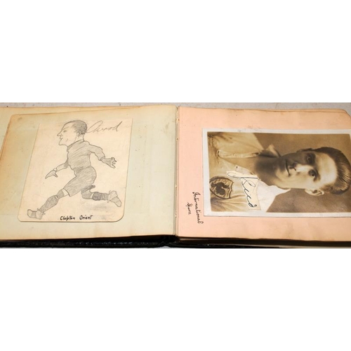 65 - Interesting 1920's autograph album containing a number of inter-wars football and cricket players in... 