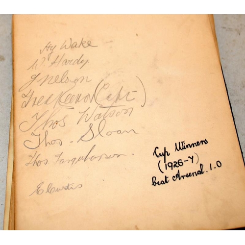 65 - Interesting 1920's autograph album containing a number of inter-wars football and cricket players in... 