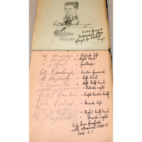 65 - Interesting 1920's autograph album containing a number of inter-wars football and cricket players in... 