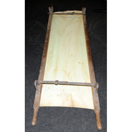 163 - Vintage military field hospital canvas stretcher