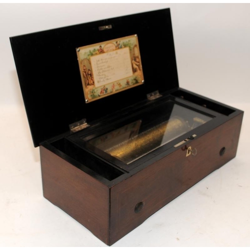 432 - Victorian mahogany cased 8 airs mechanical music box. Offered in good working condition throughout. ... 